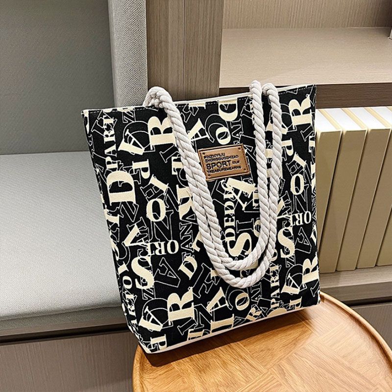 Women's Bags Shoulder Bags New style canvas bag versatile fairy shoulder bag handbag large capacity student book bag shoulder bag