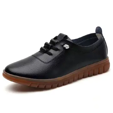 SHJO Women's Shoes Flats Loafers New Casual Pu Leather Shoes Non-Slip Flat Shoes Breathable Casual Shoes Loafers Black,EU38