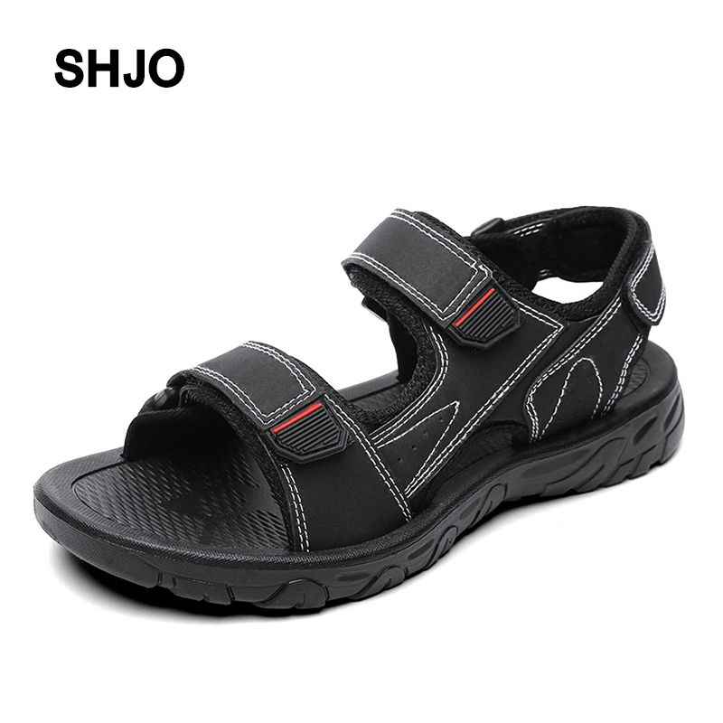 SHJO Men's Shoes Sandals New Trendy Sandals For Middle-Aged Men Casual Driving And Outdoor Wear  Dual-Purpose Beach Sandals Black,EU44