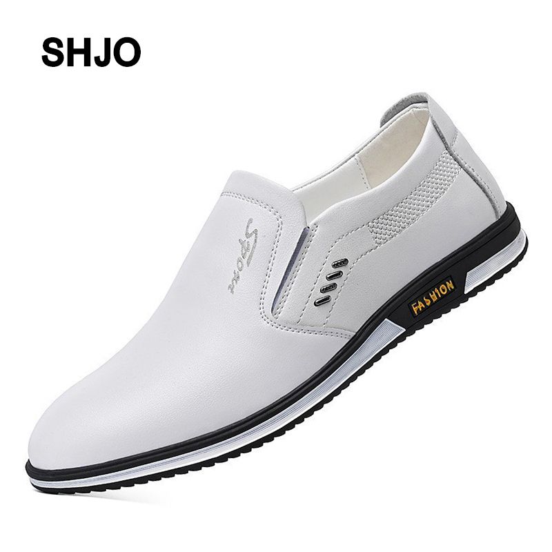 SHJO Men's Shoes Oxfords Plus Size British Formal Shoes Business Shoes Leather Shoes White Leather Shoes Business Shoes Casual Formal Shoes