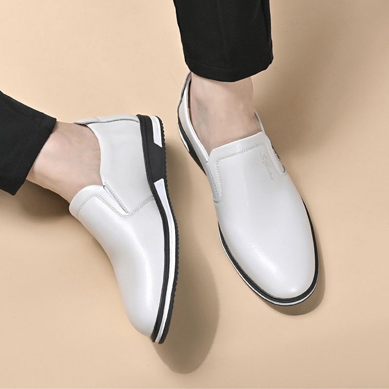 SHJO Men's Shoes Oxfords Plus Size British Formal Shoes Business Shoes Leather Shoes White Leather Shoes Business Shoes Casual Formal Shoes