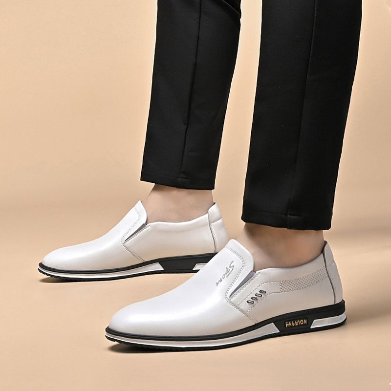 SHJO Men's Shoes Oxfords Plus Size British Formal Shoes Business Shoes Leather Shoes White Leather Shoes Business Shoes Casual Formal Shoes