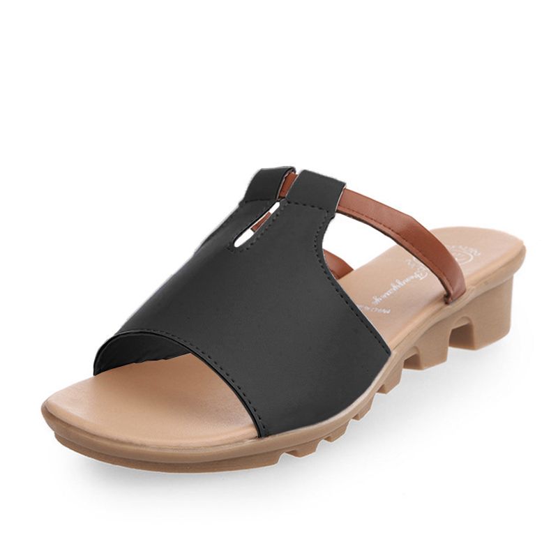 SHJO Women's Shoes Sandals Flats Sandals New Style Slippers Fashionable Fish Mouth Open Toe Sandals Student One-Line Sandals