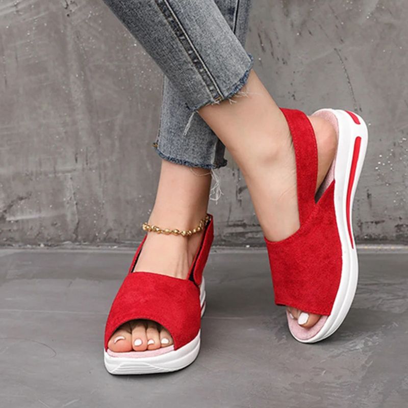 SHJO Women's Shoes Sandals Sports Sandals New Thick-Soled Heightening Shoes Velcro Casual Fish Mouth Sandals Sports Sandals