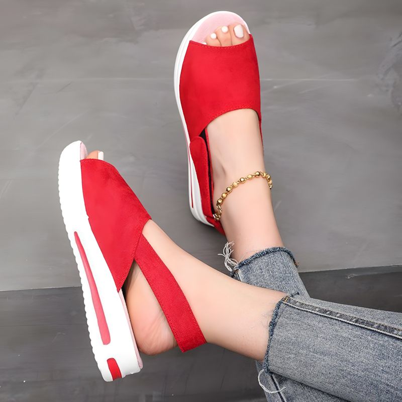 SHJO Women's Shoes Sandals Sports Sandals New Thick-Soled Heightening Shoes Velcro Casual Fish Mouth Sandals Sports Sandals