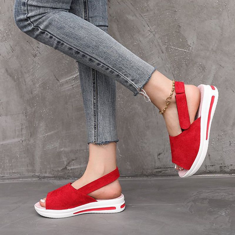 SHJO Women's Shoes Sandals Sports Sandals New Thick-Soled Heightening Shoes Velcro Casual Fish Mouth Sandals Sports Sandals