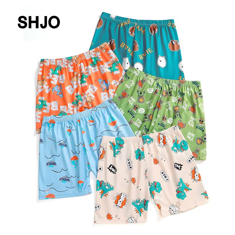 SHJO Boys Clothing Bottoms Shorts 【2-pack】Children'S Clothing Printed Cute Cartoon Home Shorts Loose Comfortable And Breathable Boys Boxer Shorts