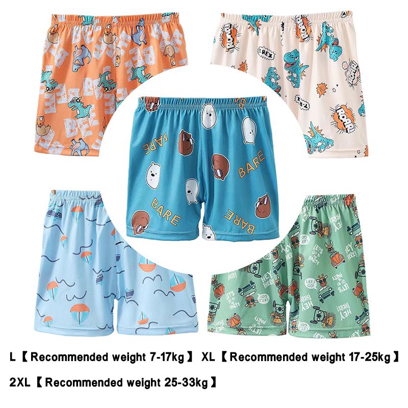 SHJO Boys Clothing Bottoms Shorts 【2-pack】Children'S Clothing Printed Cute Cartoon Home Shorts Loose Comfortable And Breathable Boys Boxer Shorts