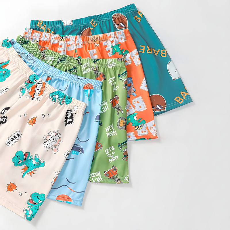 SHJO Boys Clothing Bottoms Shorts 【2-pack】Children'S Clothing Printed Cute Cartoon Home Shorts Loose Comfortable And Breathable Boys Boxer Shorts