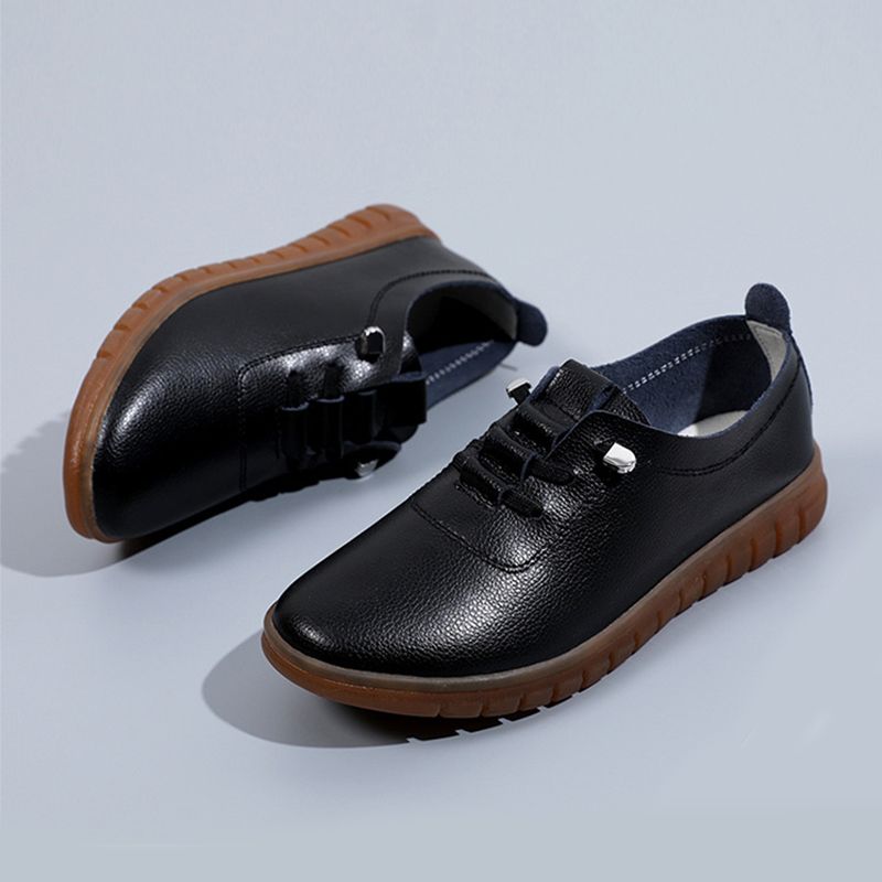 SHJO Women's Shoes Flats Loafers New Casual Pu Leather Shoes Non-Slip Flat Shoes Breathable Casual Shoes Loafers