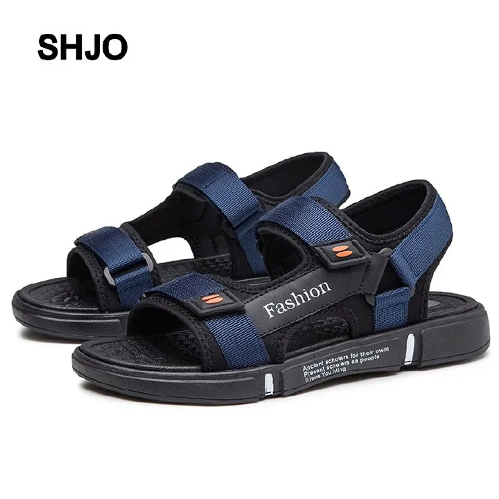 SHJO Men's Shoes Sandals New Trendy Sports Outer Wear Non-Slip Wear-Resistant Soft-Soled Driving Slippers Dual-Purpose Beach Shoes Sandals