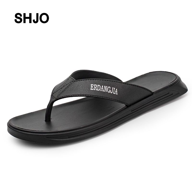 SHJO Men's Shoes Slippers Flip-Flops New Rubber Flip-Flops Casual Ins Flip-Flops Korean Style Large Size Beach Shoes Flip-Flops
