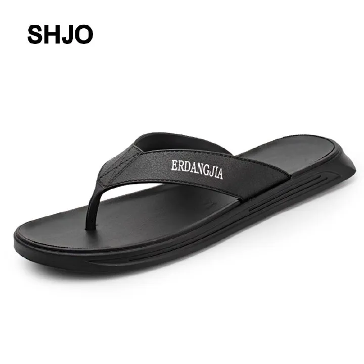 SHJO Men's Shoes Slippers Flip-Flops New Rubber Flip-Flops Casual Ins Flip-Flops Korean Style Large Size Beach Shoes Flip-Flops