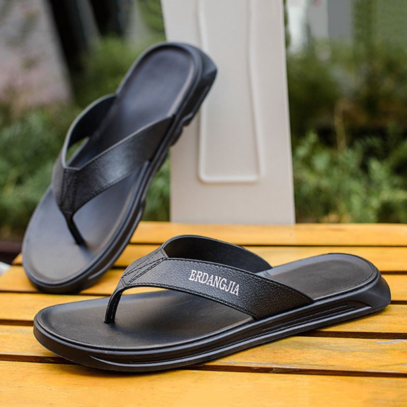 SHJO Men's Shoes Slippers Flip-Flops New Rubber Flip-Flops Casual Ins Flip-Flops Korean Style Large Size Beach Shoes Flip-Flops