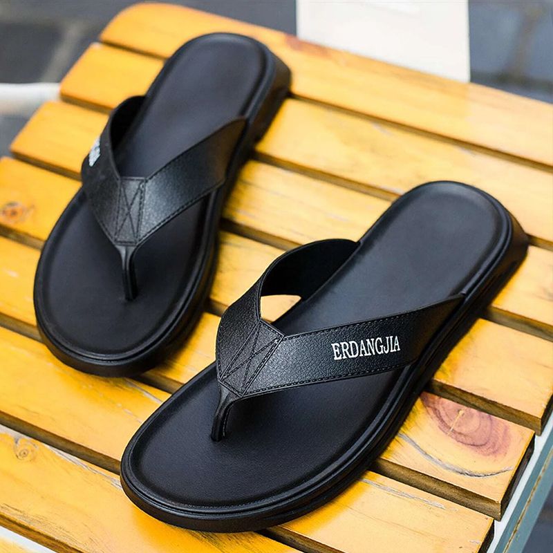 SHJO Men's Shoes Slippers Flip-Flops New Rubber Flip-Flops Casual Ins Flip-Flops Korean Style Large Size Beach Shoes Flip-Flops