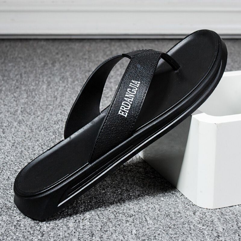 SHJO Men's Shoes Slippers Flip-Flops New Rubber Flip-Flops Casual Ins Flip-Flops Korean Style Large Size Beach Shoes Flip-Flops