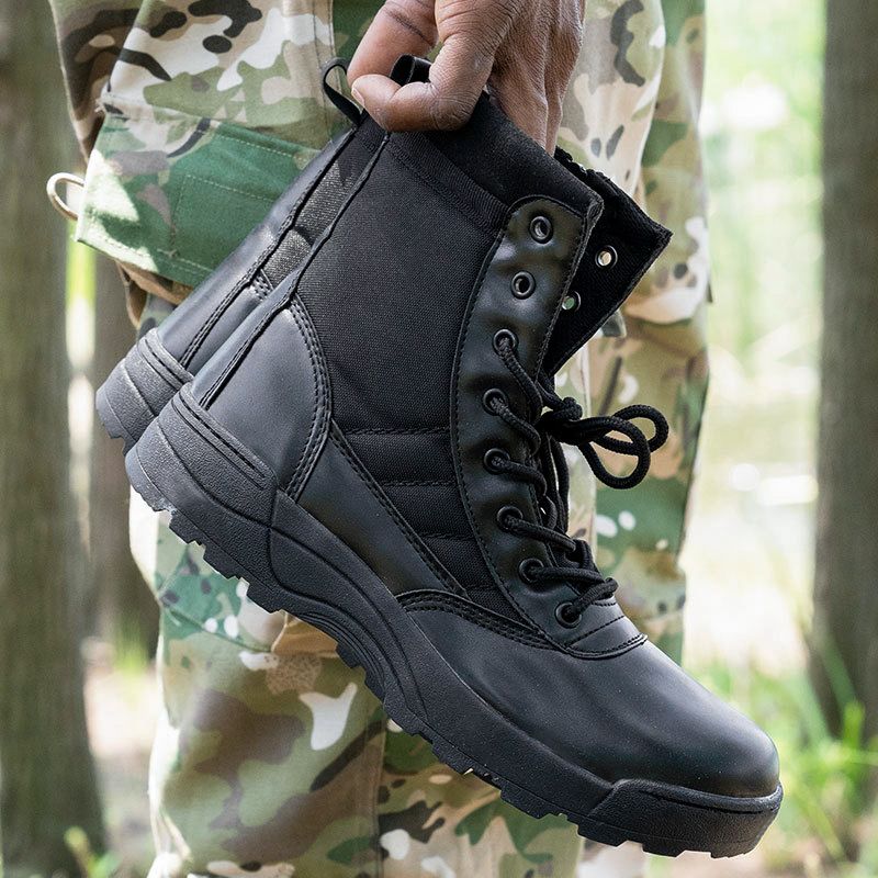 SHJO Men's Shoes Boots Ankle Bootie Jungle Boots, Hiking Boots, Desert Boots, Combat Boots, Tactical Boots, High Top Short Boots Black Boy