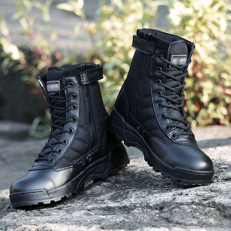 SHJO Men's Shoes Boots Ankle Bootie Jungle Boots, Hiking Boots, Desert Boots, Combat Boots, Tactical Boots, High Top Short Boots Black Boy