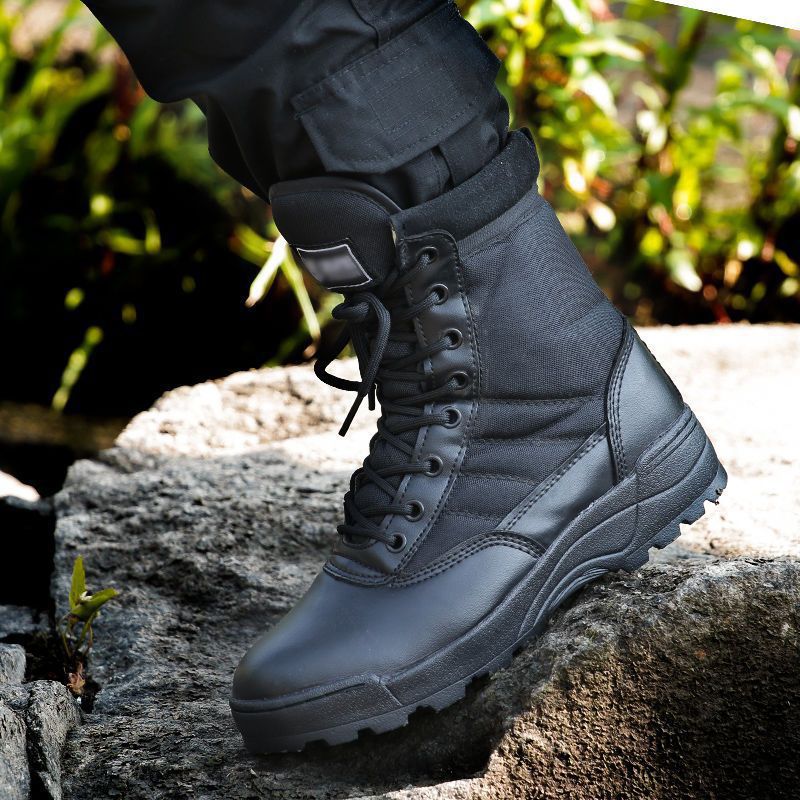 SHJO Men's Shoes Boots Ankle Bootie Jungle Boots, Hiking Boots, Desert Boots, Combat Boots, Tactical Boots, High Top Short Boots Black Boy