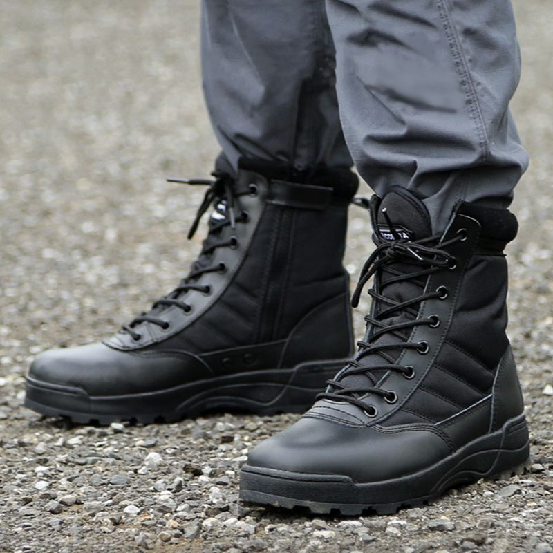 SHJO Men's Shoes Boots Ankle Bootie Jungle Boots, Hiking Boots, Desert Boots, Combat Boots, Tactical Boots, High Top Short Boots Black Boy