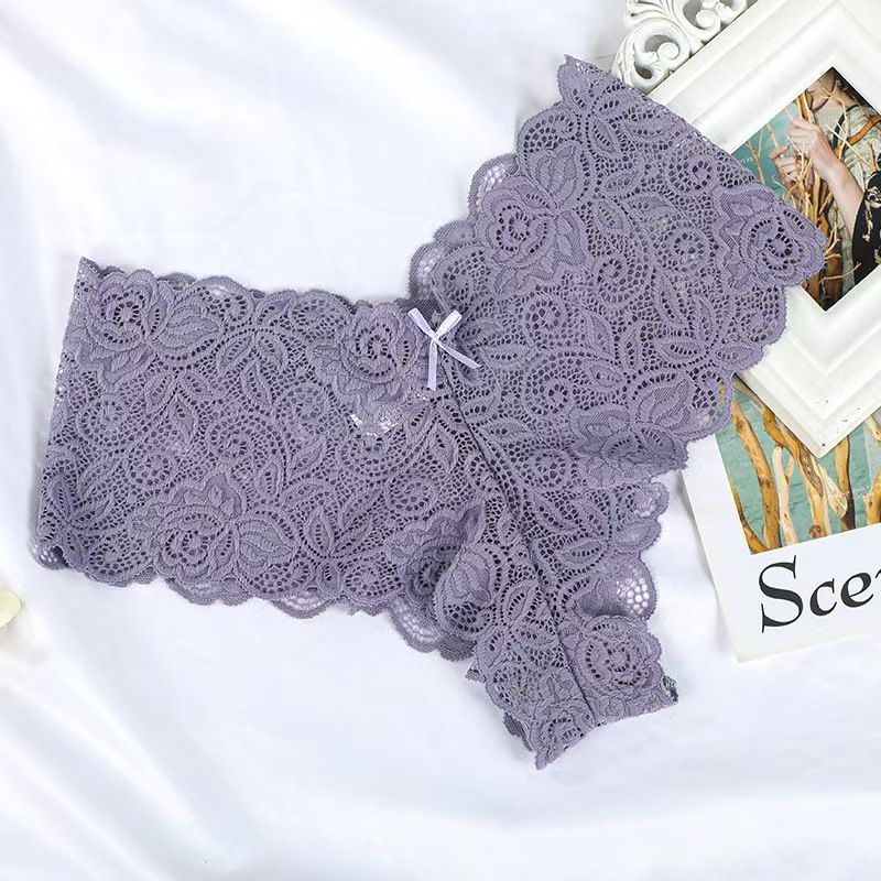 SHJO Ladies Underwear 6 Pack Floral Lace Thong New Style Breathable Comfort Sexy Ladies Floral Ladies Underwear Lace Panties See-through Underwear V Waist
