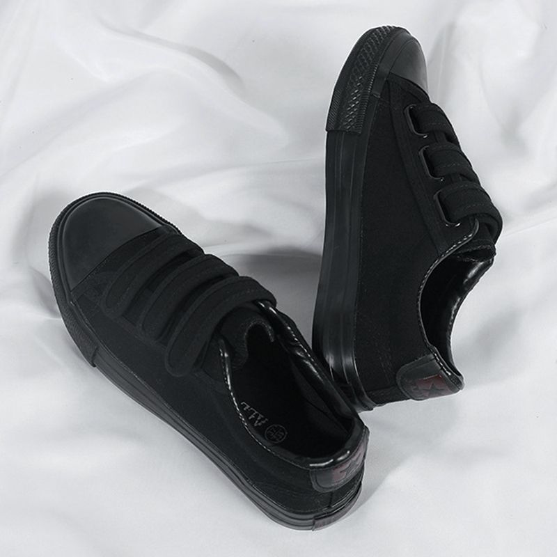 SHJO Women's Shoes Flats Canvas Shoes New Velcro Korean Style Low-Top Student Sneakers Cloth Shoes Casual Shoes