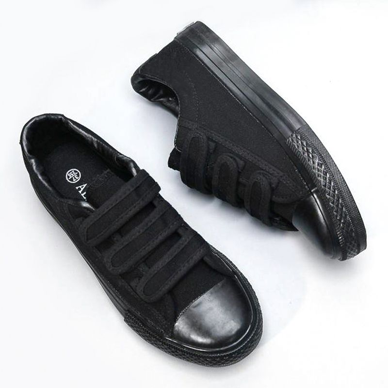 SHJO Women's Shoes Flats Canvas Shoes New Velcro Korean Style Low-Top Student Sneakers Cloth Shoes Casual Shoes
