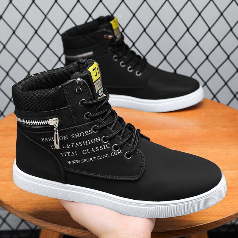 SHJO Men's Shoes Boots Ankle Bootie New High-Top Shoes For Men, Trendy And Versatile Sneakers For Teenagers, Casual And Trendy Shoes, Short Boots