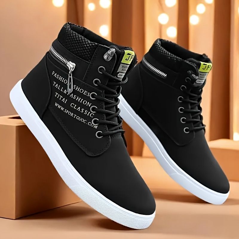 SHJO Men's Shoes Boots Ankle Bootie New High-Top Shoes For Men, Trendy And Versatile Sneakers For Teenagers, Casual And Trendy Shoes, Short Boots