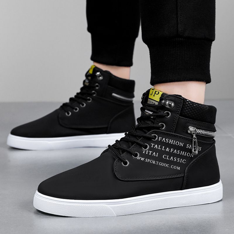 SHJO Men's Shoes Boots Ankle Bootie New High-Top Shoes For Men, Trendy And Versatile Sneakers For Teenagers, Casual And Trendy Shoes, Short Boots