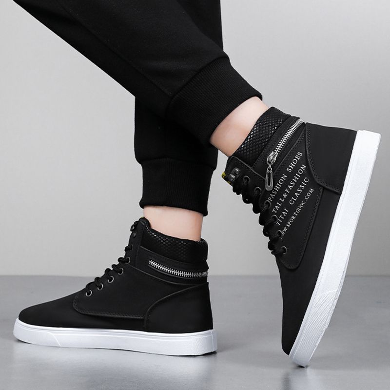 SHJO Men's Shoes Boots Ankle Bootie New High-Top Shoes For Men, Trendy And Versatile Sneakers For Teenagers, Casual And Trendy Shoes, Short Boots