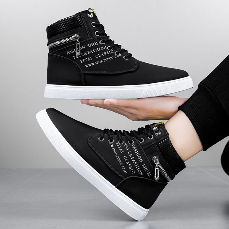 SHJO Men's Shoes Boots Ankle Bootie New High-Top Shoes For Men, Trendy And Versatile Sneakers For Teenagers, Casual And Trendy Shoes, Short Boots