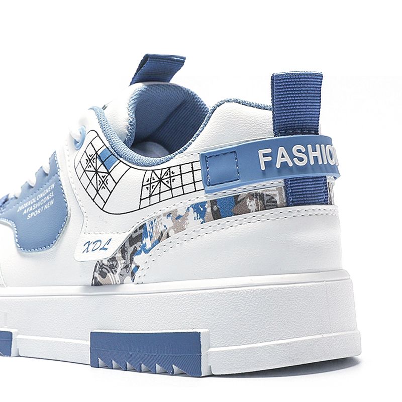 SHJO Men's Shoes Athletic Skateboarding Sneakers New Leather Panel Shoes Sports Shoes Trendy Teenagers Students White Shoes Low Top Sports Casual Shoes