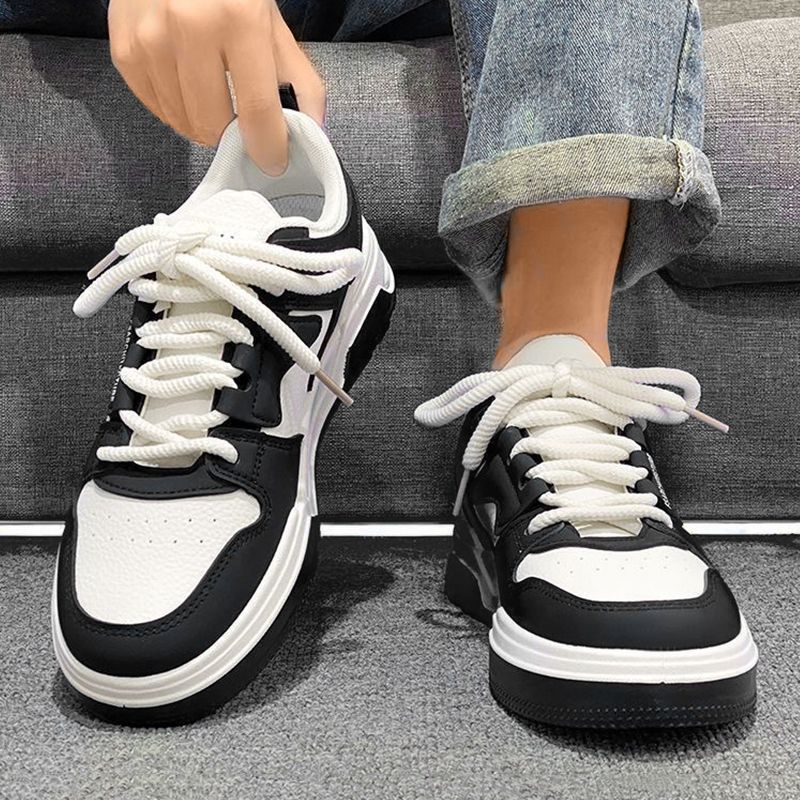 SHJO Men's Shoes Sneakers New Breathable Shoes Student Trend All-Match White Shoes Thick-Soled Sports Shoes Casual Shoes