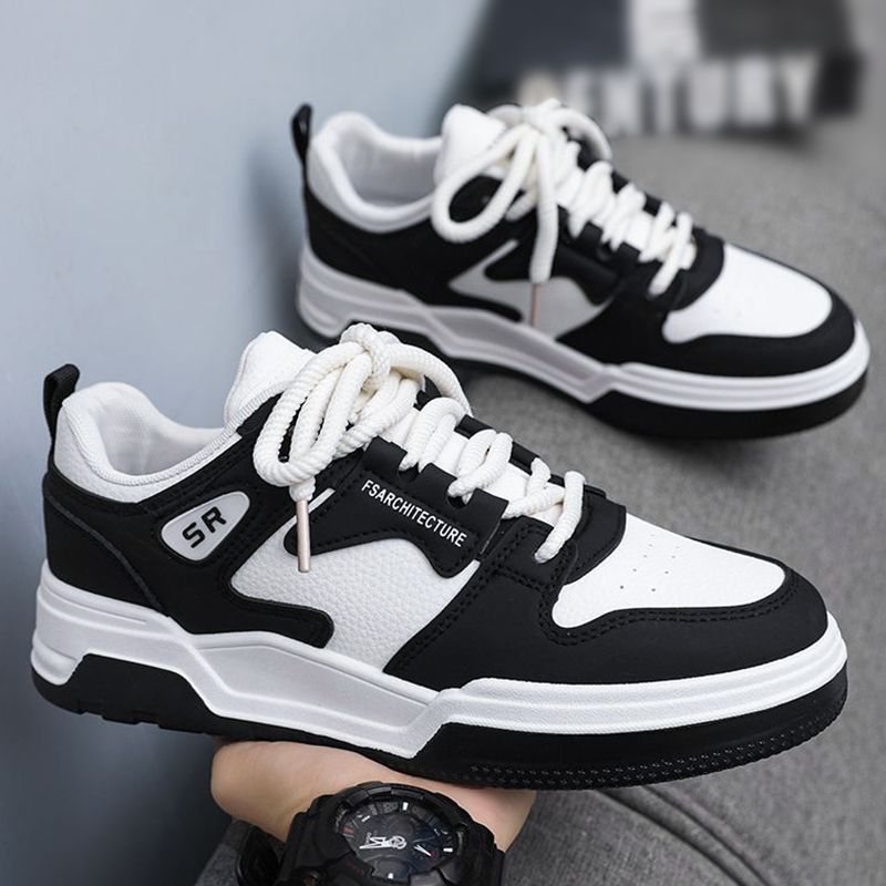 SHJO Men's Shoes Sneakers New Breathable Shoes Student Trend All-Match White Shoes Thick-Soled Sports Shoes Casual Shoes