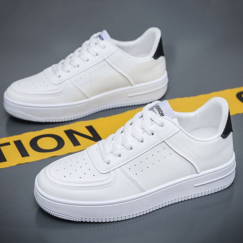 Men's New Breathable White Shoes Student Korean Style Trendy All-Match Thick Bottom Sports Casual Shoes