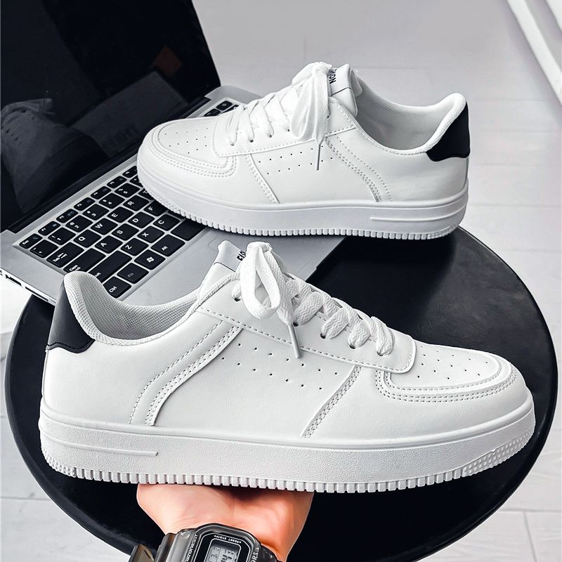 Men's New Breathable White Shoes Student Korean Style Trendy All-Match Thick Bottom Sports Casual Shoes