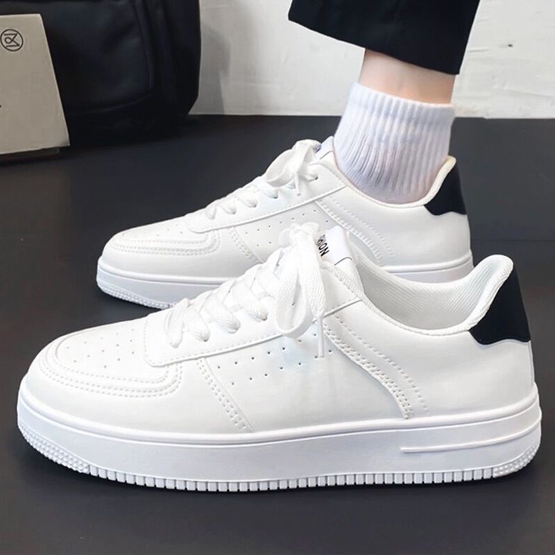 Men's New Breathable White Shoes Student Korean Style Trendy All-Match Thick Bottom Sports Casual Shoes