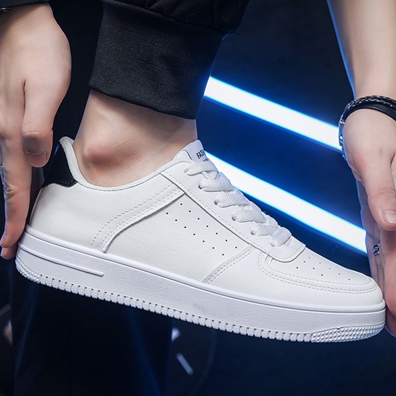 Men's New Breathable White Shoes Student Korean Style Trendy All-Match Thick Bottom Sports Casual Shoes