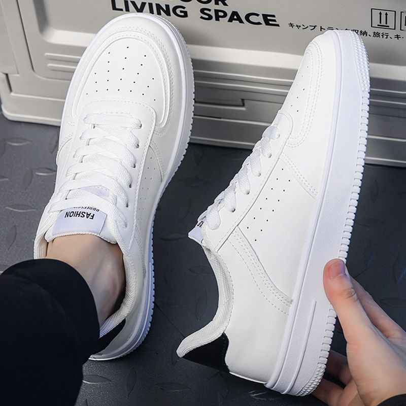 Men's New Breathable White Shoes Student Korean Style Trendy All-Match Thick Bottom Sports Casual Shoes