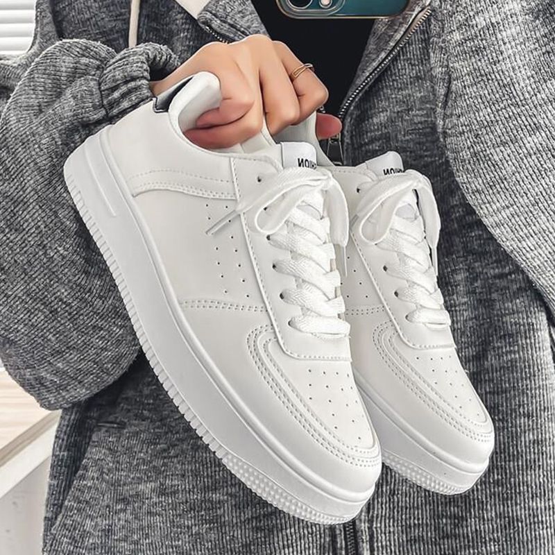 Women's Shoes New Breathable White Shoes Student Korean Style Trendy All-Match Thick-Soled Sports Shoes Casual Shoes