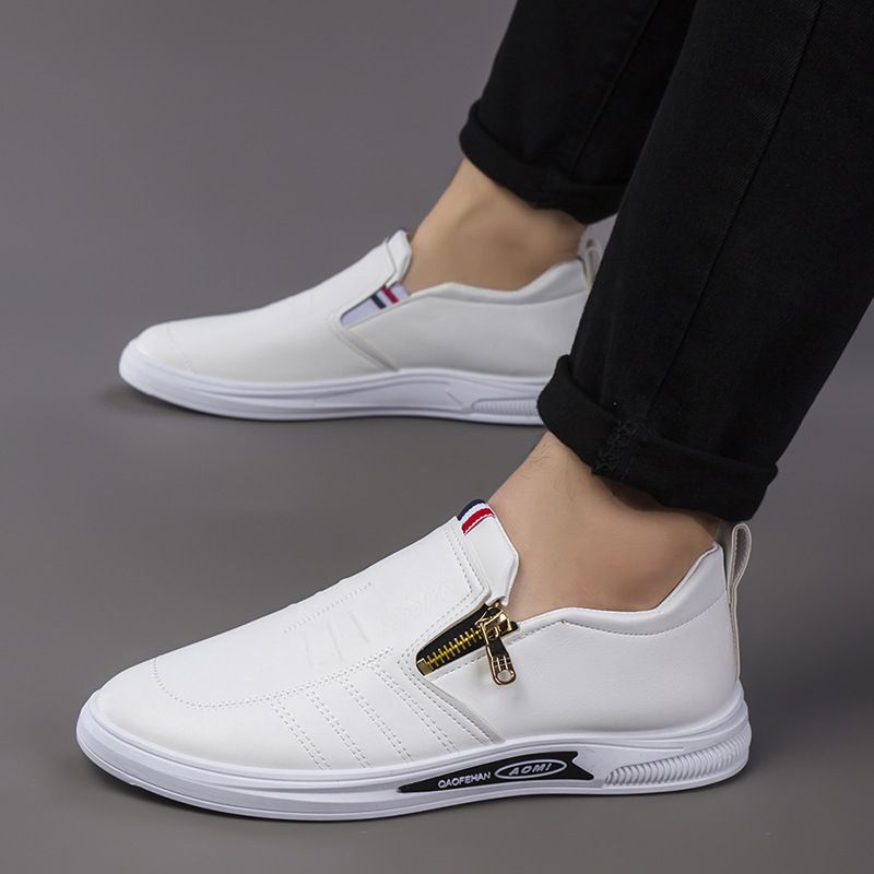 New Style Leather Shoes For Men Business Casual Leather Shoes Versatile Zipper Style Casual Shoes Breathable And Comfortable