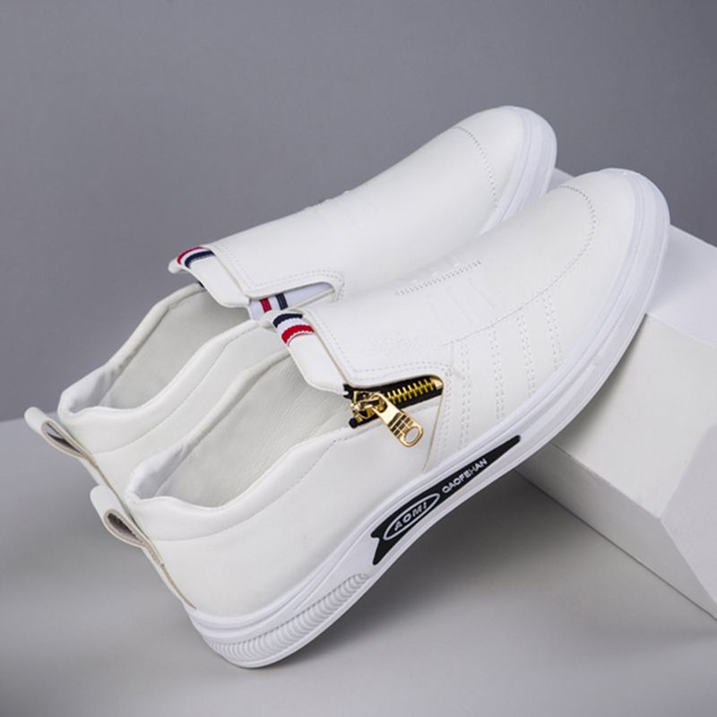 New Style Leather Shoes For Men Business Casual Leather Shoes Versatile Zipper Style Casual Shoes Breathable And Comfortable