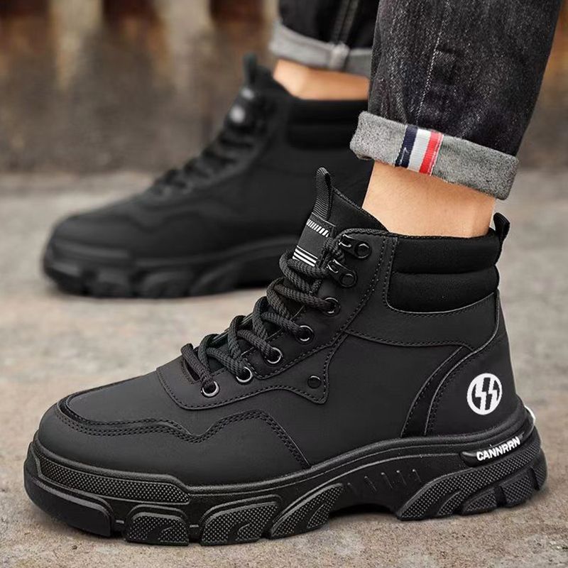 Martin Boots Men's High-Top Bumblebee Waterproof Non-Slip Work Boots Knight Boots Temperament All-Match