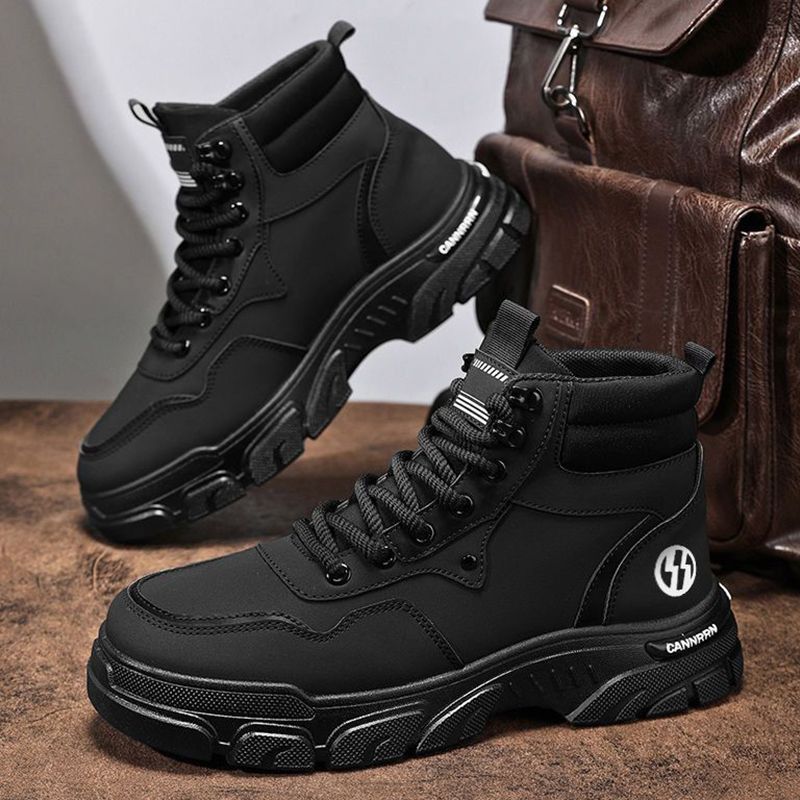 Martin Boots Men's High-Top Bumblebee Waterproof Non-Slip Work Boots Knight Boots Temperament All-Match