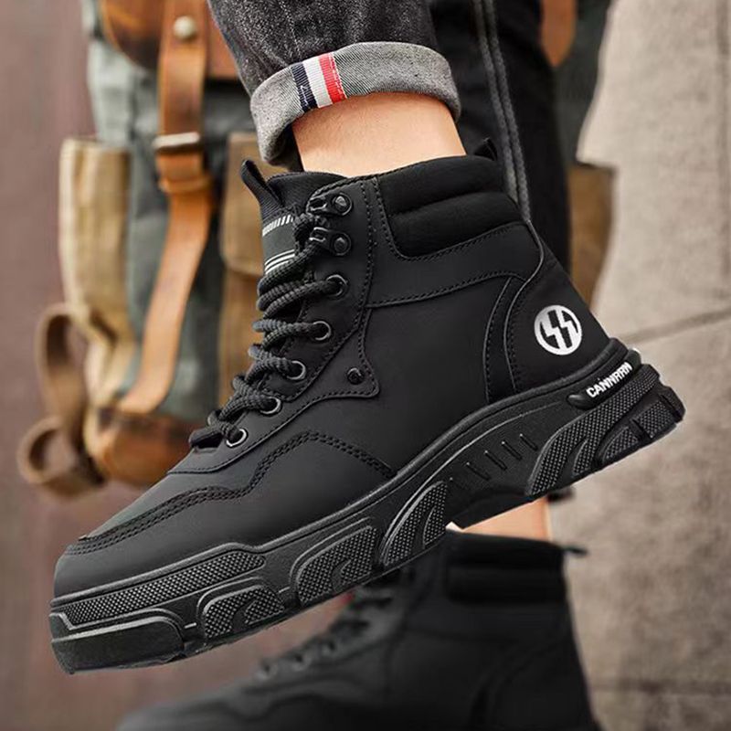 Martin Boots Men's High-Top Bumblebee Waterproof Non-Slip Work Boots Knight Boots Temperament All-Match