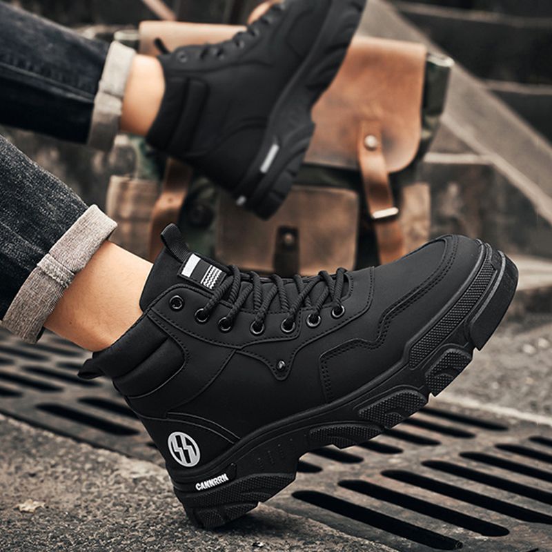 Martin Boots Men's High-Top Bumblebee Waterproof Non-Slip Work Boots Knight Boots Temperament All-Match