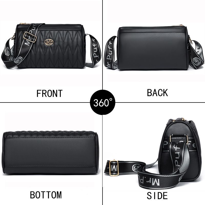 BigBox New arrival Women's wide shoulder strap pleated crossbody bag, women's small bag, women's shoulder bag