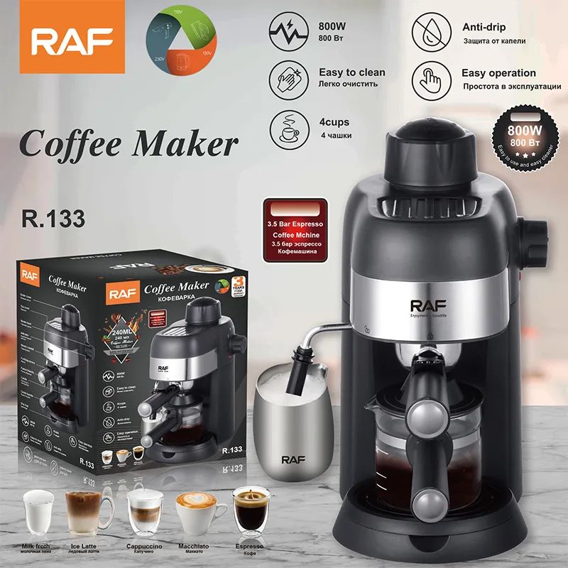 Espresso Coffee Maker Machine, Cappuccino, Mocha, & Latte Maker  Bar Fast Heating Espresso Coffee machine with Milk Frother Wand for Cappuccino, Semi Automatic