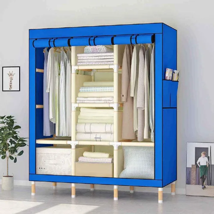 QUALITY WOODEN Three 3  Column wardrobe Wooden Wardrobe Large Capacity Wardrobe Assemble Closets Portable Home Storage Big Size